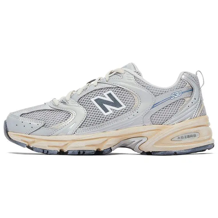 New Balance Sneakers Unisex 530 Argento Raggio di Luna Invecchiato Bianco Argento-Metallizzato MR530VS