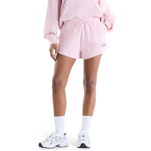 New Balance Terry Donna - Pantaloncini Rosa - di cotone Pink