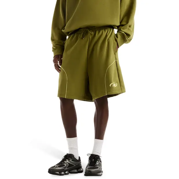 New Balance Terry Uomo - Pantaloncini Verde - di cotone Green