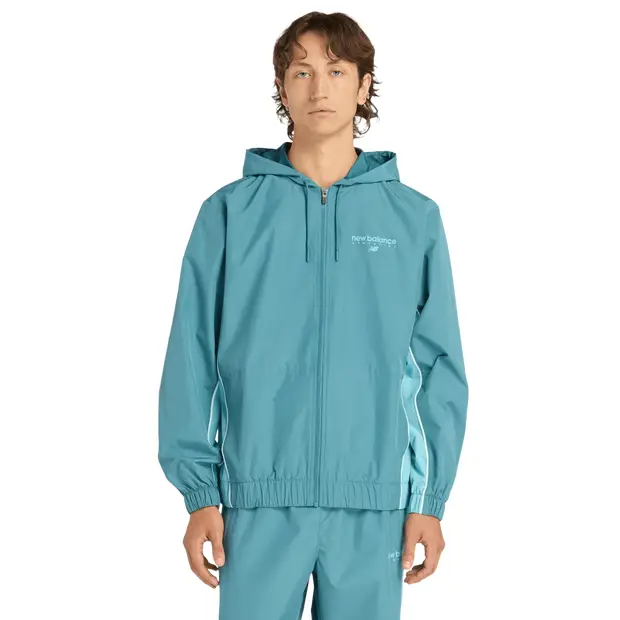 New Balance Trackside Woven Jacket Uomo - Giacche Verde acqua - Jersey Teal