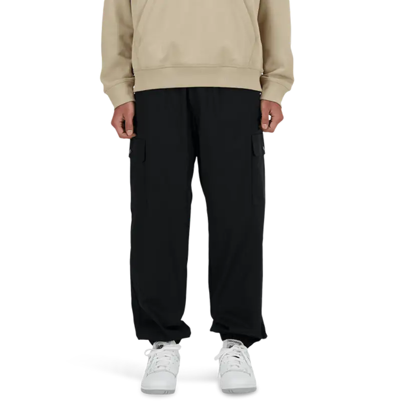 New Balance Twill Cargo Jogger male Pantaloni - Nero - Jersey di cotone - Foot Locker