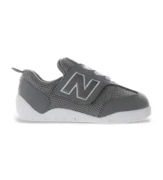 New Balance unisex per bambino NW1STV1 Sneaker New-B First in pelle grigia (17 W), Basso, Velcro, Casual, Grigio, moda per bambini