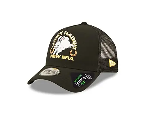 New Era A-Frame Fan Kappe Lucky Rabbit Motiv schwarz A-Frame Hase Mesh Einsatz - One