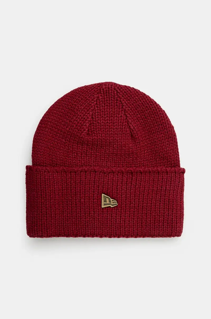 new era berretto in misto lana WIDE CUFF BEANIE colore granata 60565442