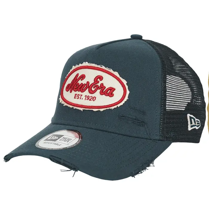 New-Era Cappellino OVAL CANVAS DISTRESS TRUCKER Marine