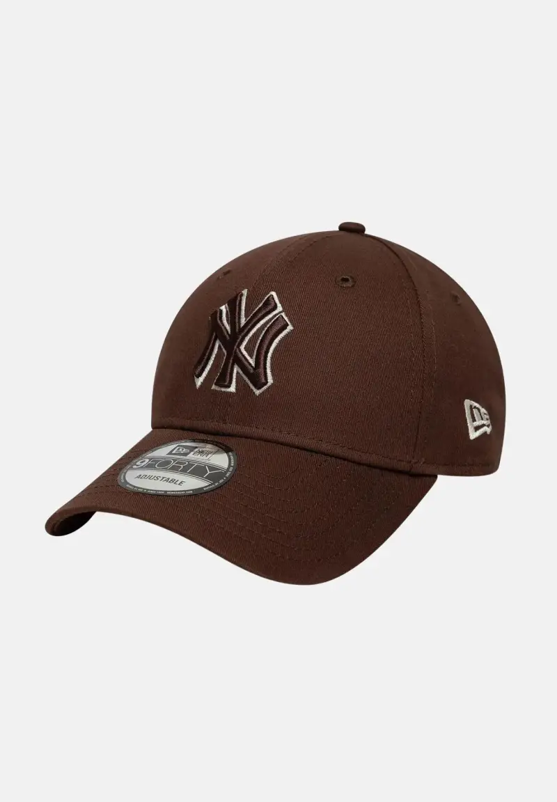 new era Cappello con visiera 9FORTY New York Yankees MLB Team Outline marrone per uomo e donna