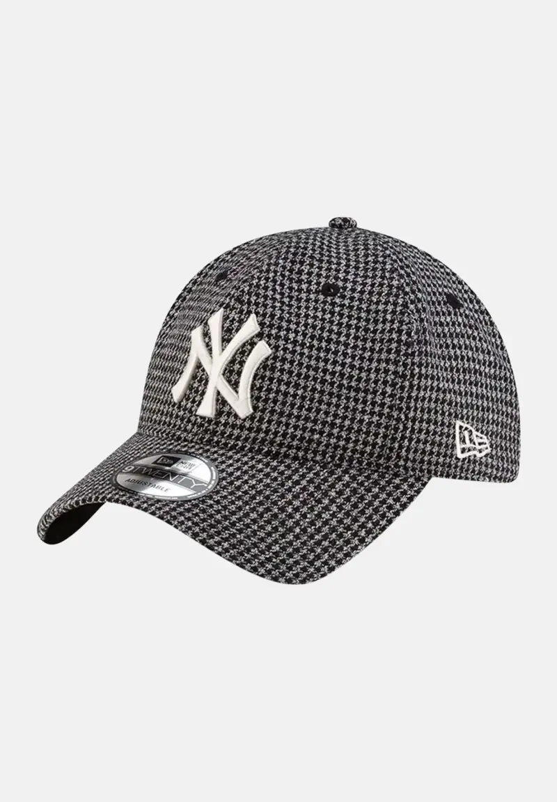 new era Cappello con visiera 9TWENTY New York Yankees MLB Houndstooth bianco e nero per uomo e donna