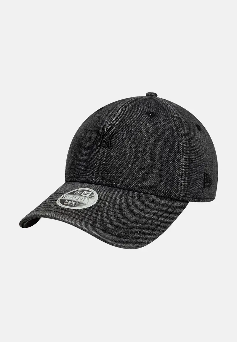 new era Cappello con visiera 9TWENTY New York Yankees MLB in denim nero per uomo e donna