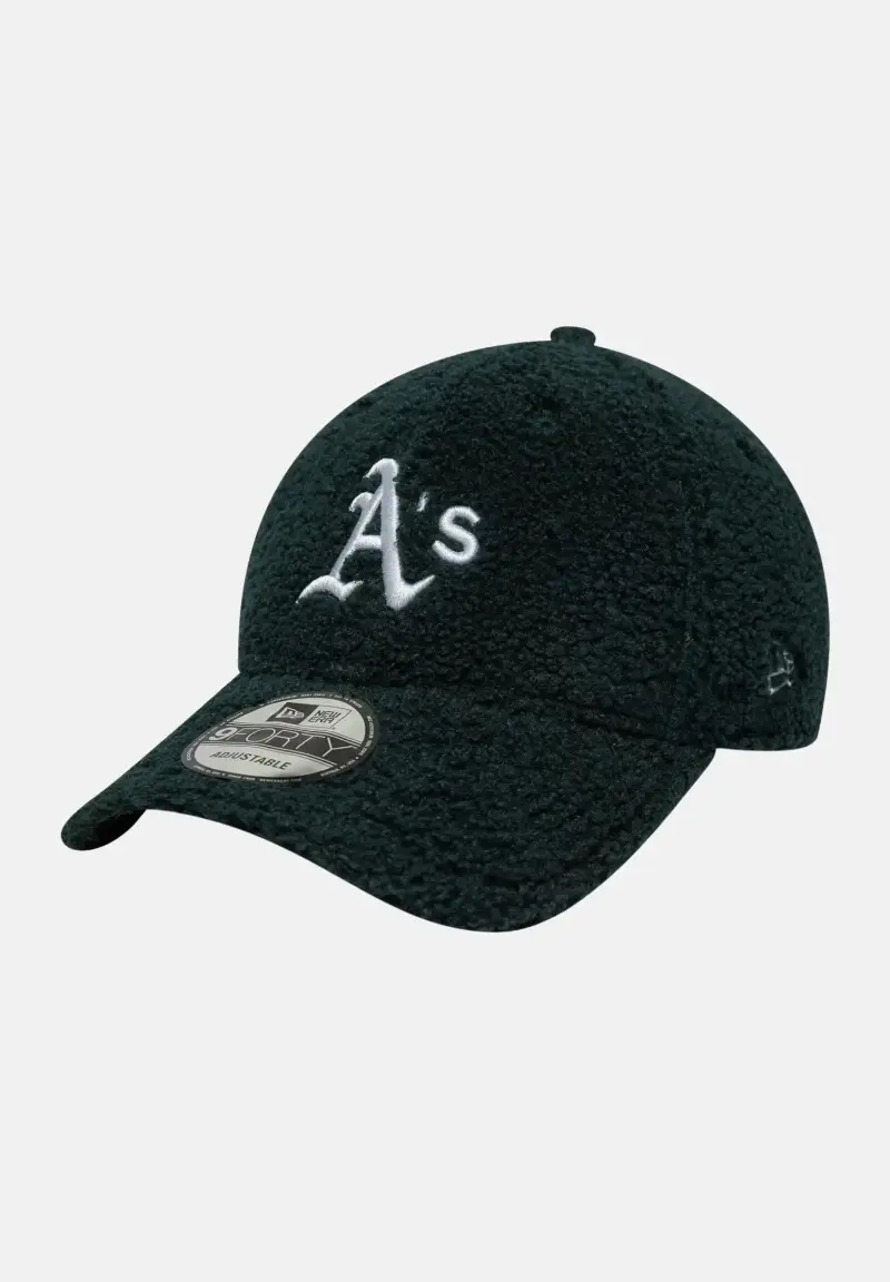 new era Cappello con visiera Oakland Athletics MLB Winter Borg 9FORTY verde scuro per uomo e donna