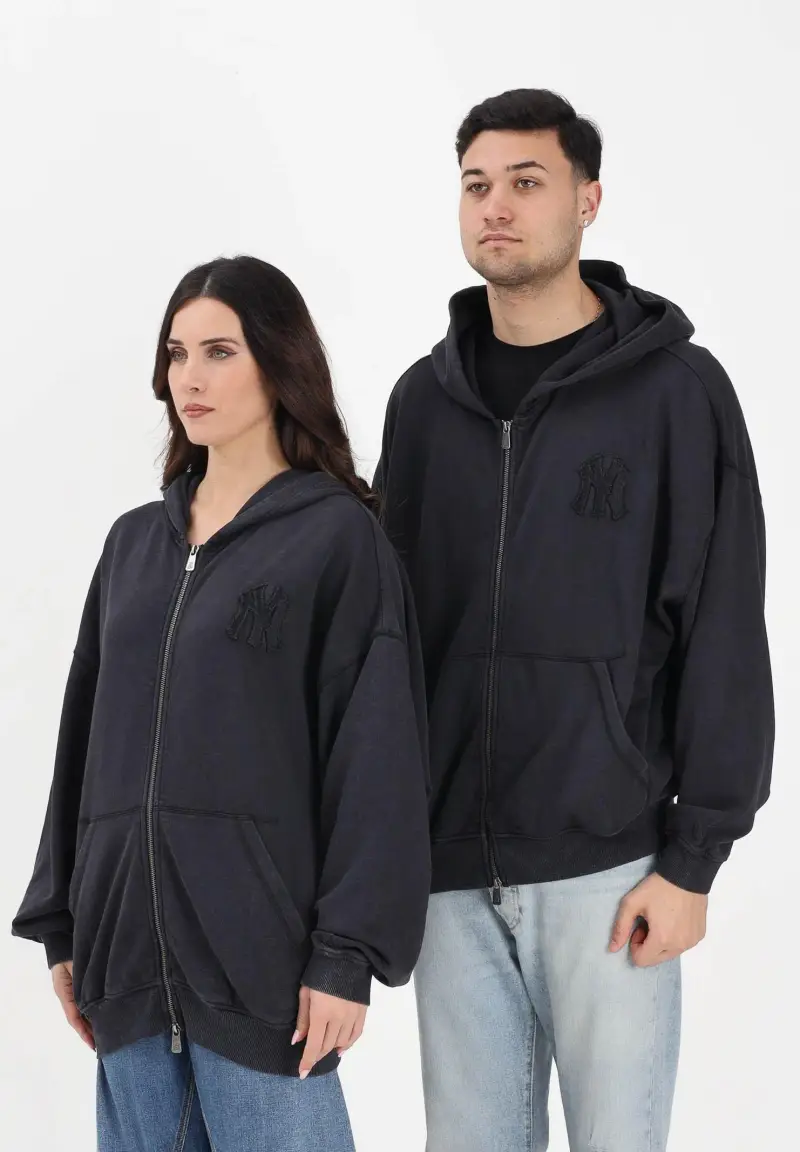 new era Felpa con zip New York Yankees MLB nera per uomo e donna