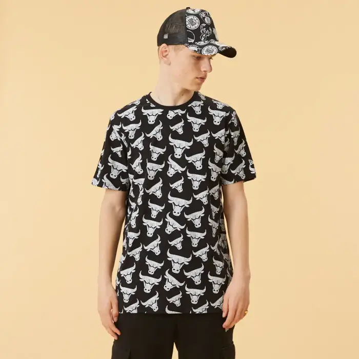 Maglietta con logo Chicago Bulls Noir