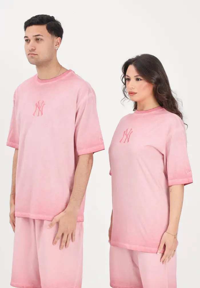 T-shirt a manica corta New York Yankees MLB Washed Logo rosa per uomo e donna