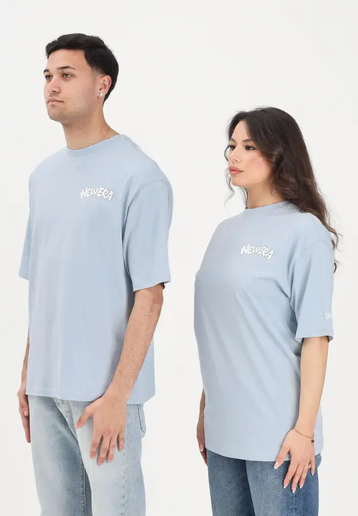 T-shirt a manica corta Oversized New Era Fun Block Party Graphic azzurra per uomo e donna