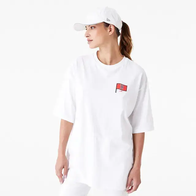 T-shirt oversize Boston Red Sox MLB Burger Graphic Blanc