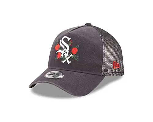 New Era Trucker cap MLB Baseball Fanartikel Chicago White Sox Blumen gebogerner Schirm Oliv - One