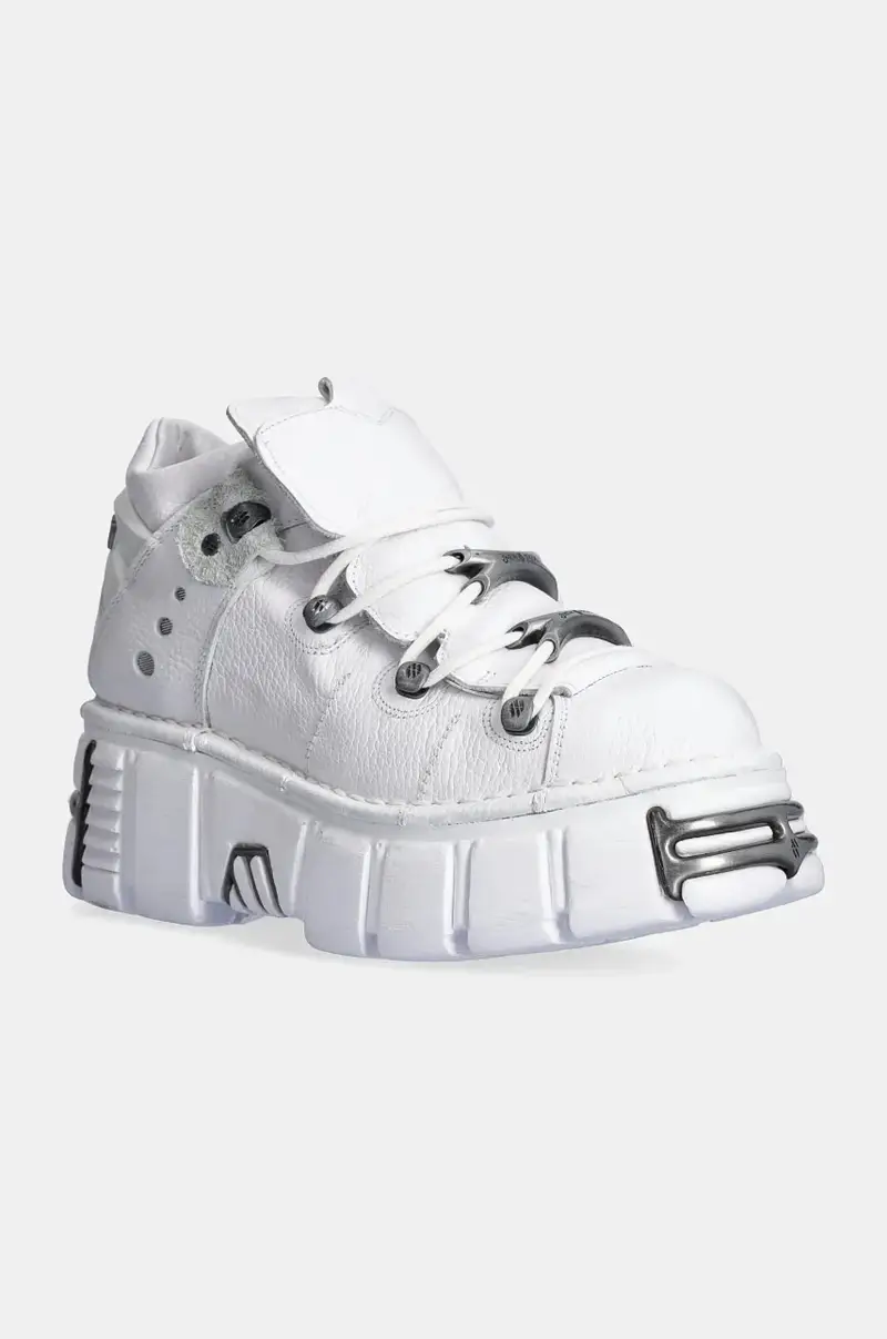 New Rock sneakers in pelle Napa Blanca + Tower Blanco Acero colore bianco M-106N-S18