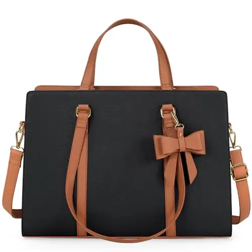 NEWHEY Borsa Università Donna in Pelle PU - Grande Borsa Lavoro e Porta PC 15.6 Pollici