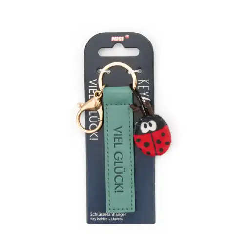 Nici Portachiavi in PU con coccinella Viel Glück Vert