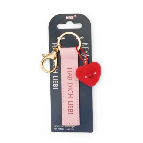 Nici Portachiavi in PU Hab dich lieb Rose
