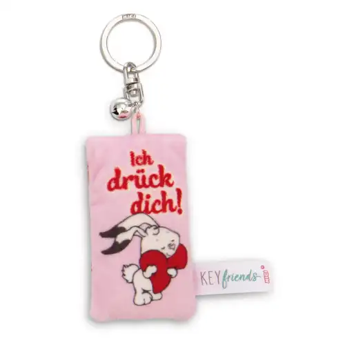 Nici Portachiavi mini cuscino Ich drück dich! Rose