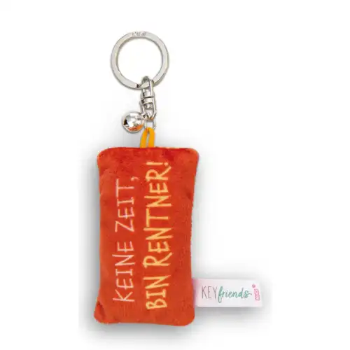 Nici Portachiavi mini cuscino Keine Zeit bin Rentner! Orange