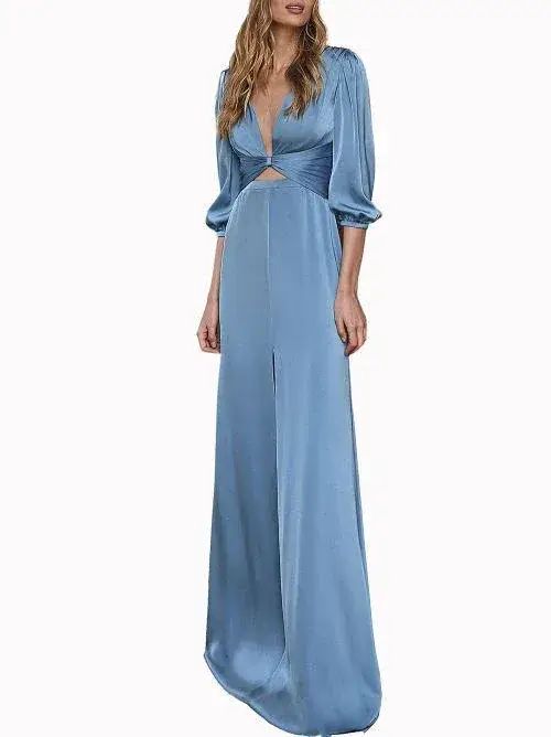 NICOLE MOMENTS Abito NM22252 celeste raso Blu