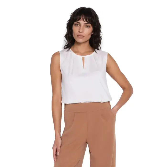 Nife Blusa con scollo decorativo donna Blanc