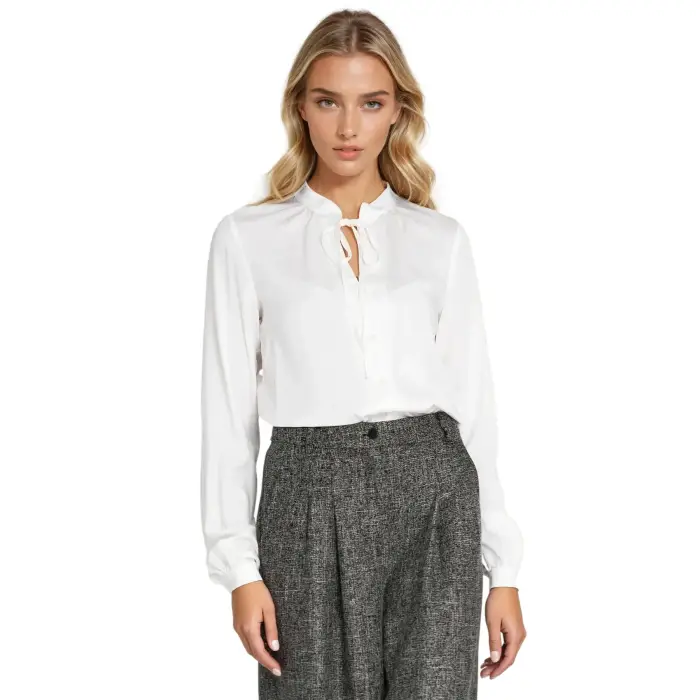 Nife Camicetta donna a maniche lunghe Blanc