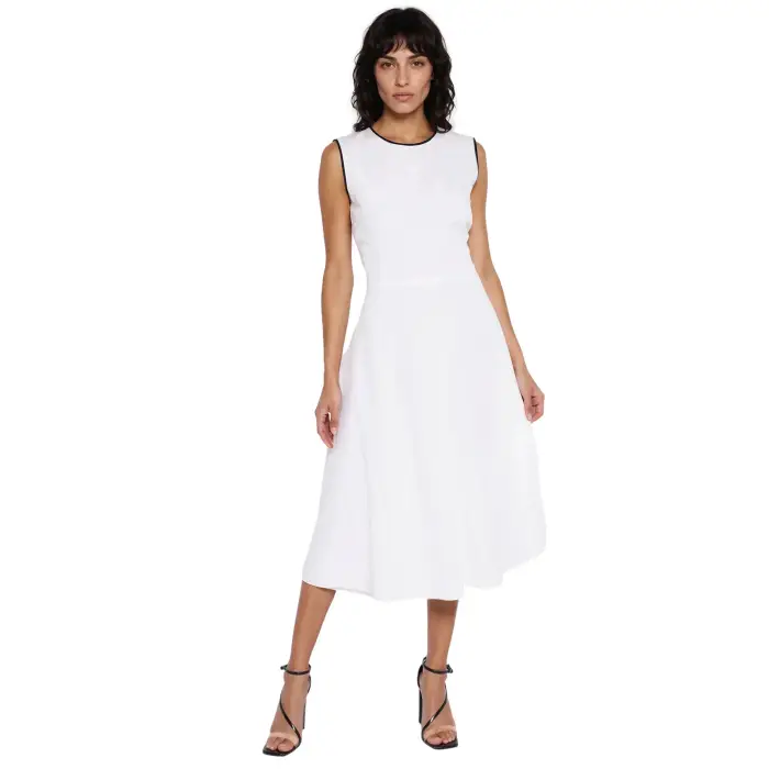 Nife Robe con piping donna Blanc