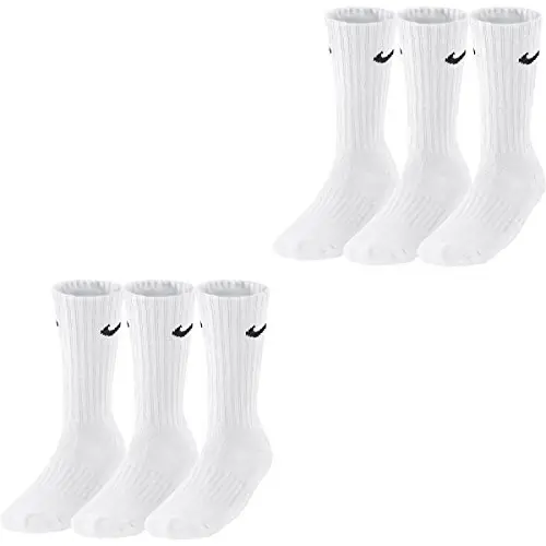 Nike 3PPK Value Cotton Crew Calze, Multicolore (Bianco/Blu)