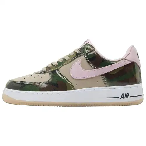 Nike Air Force 1 Low Patent Camo Scarpe da Ginnastica da Uomo Verde Multicolor Cachi HQ1967-200