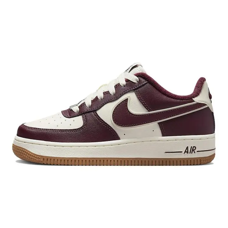 Nike Air Force 1 LV8 3 GS College Pack - Night Maroon Scarpe da Ginnastica per Bambini Rosso Vela Gomma-Marrone Medio DQ5972-100 37 5