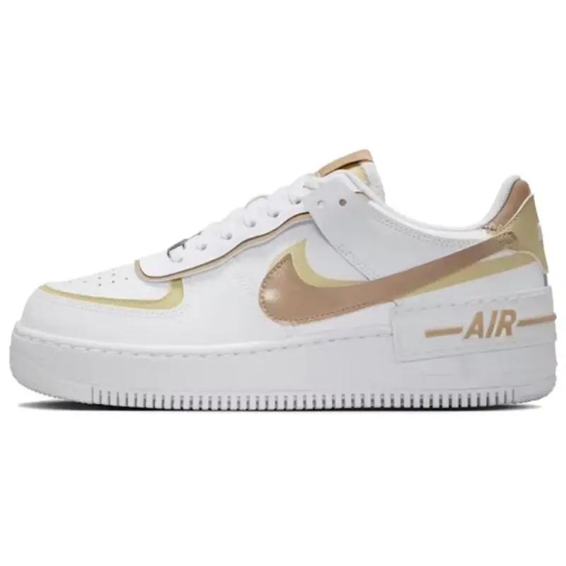 Nike Air Force 1 Shadow Bianco Oro Team Canapa Sneakers da Donna DZ1847-111