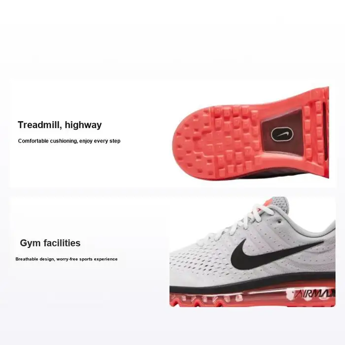 Air Max 2017 Grigio Lupo Hot Punch Scarpe da Ginnastica da Uomo Bianco Nero 849559-106 45