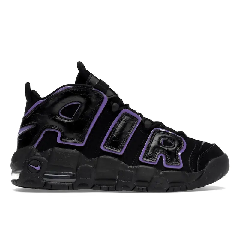 Nike Air More Uptempo GS Nero Uva Action Scarpe da Ginnastica da Bambino Bianco Oro Metallizzato DX5954-001 35 5