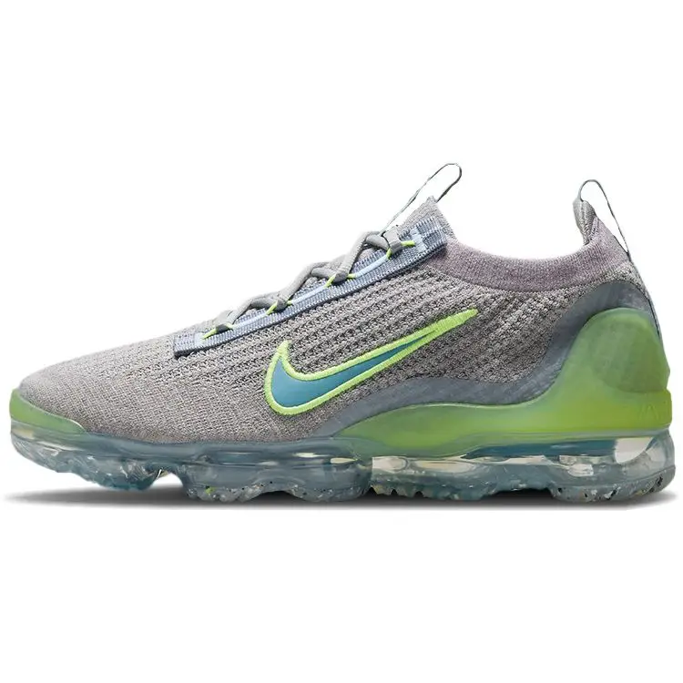 Air VaporMax 2021 Flyknit Grigio Chiaro Lime Liquido Uomo Sneakers Grigio Particellare Alluminio Grigio Appena DH4084-003 42.5