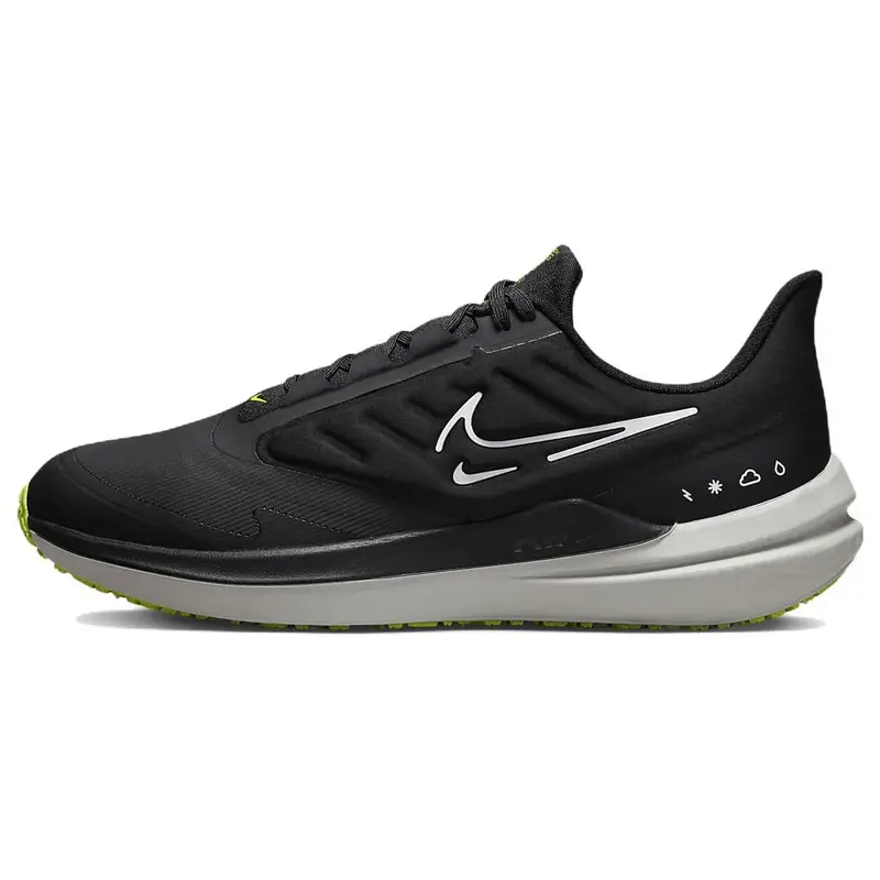 Nike Air Winflo 9 Shield Nero Bianco Volt Scarpe da Ginnastica da Uomo Grigio Fumo Scuro DM1106-001 38 5