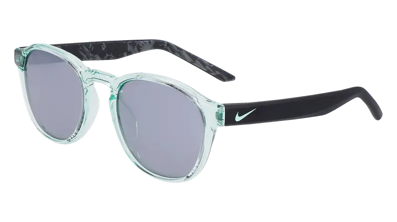 Nike Bambino SMASH DZ7382 342 Occhiali da sole Bio-iniettato Verde Argento Rotonda Normale Fotocromatiche