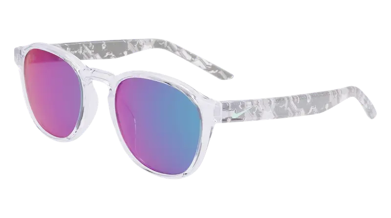 Nike Bambino SMASH M DZ7383 900 Occhiali da sole Bio-iniettato Trasparente Blu / viola Rotonda Normale Fotocromatiche