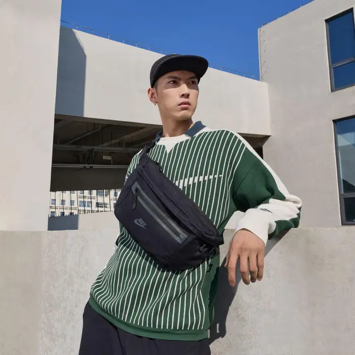 Borsa a Spalla in Tessuto Nike, Borsa a Tracolla, Marsupio Regolare Unisex Bla ONESIZE
