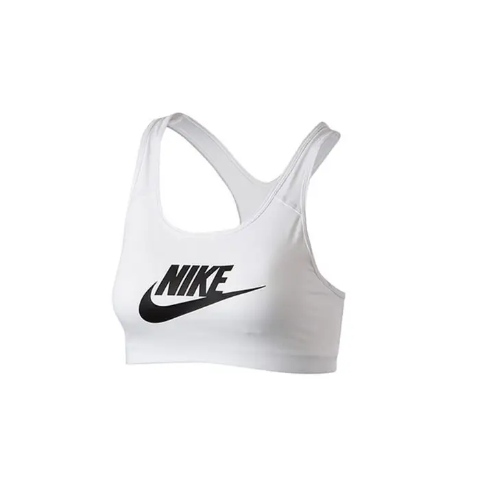 Nike Canotta Sportiva Color-Block con Logo Supporto Medio Prestazioni Sportive Donna Top Bianco 899371-100