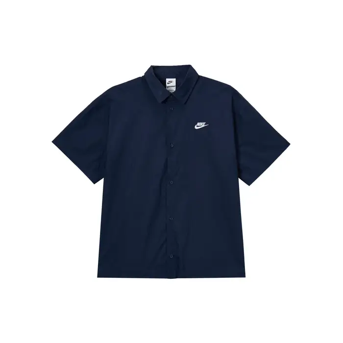 Nike Club Fashion Camicia a Maniche Corte Morbida Comoda Versatile Uomo camicie Nero Onice HJ2027-451