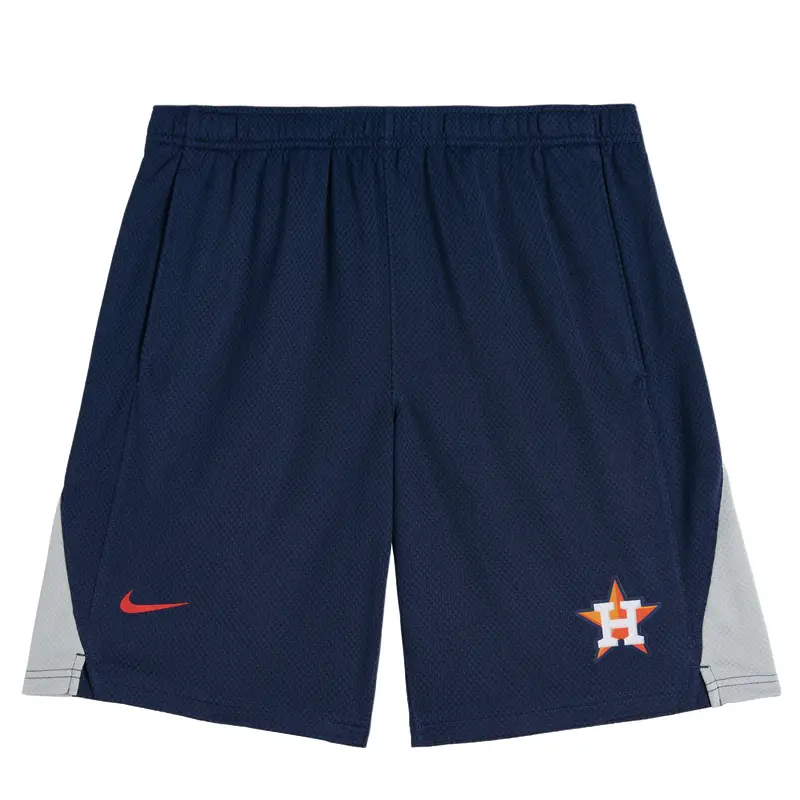 Nike Collaborazione X MLB Logo Houston Astros Color Block Pantaloncini Sportivi Traspiranti Pantaloncini Unisex Blu Navy 3Z3B7SAHB-HOU