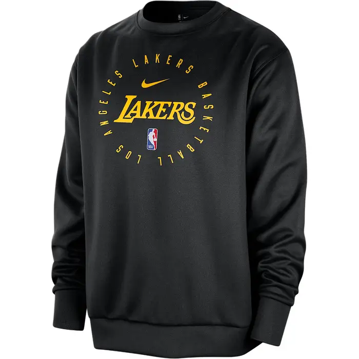 Collaborazione Nike X NBA Los Angeles Lakers Dri-Fit SS25 Spotlight Fashion Versatile Asciugatura Rapida Felpa Girocollo Uomo felpa Nero FQ3372-010 L