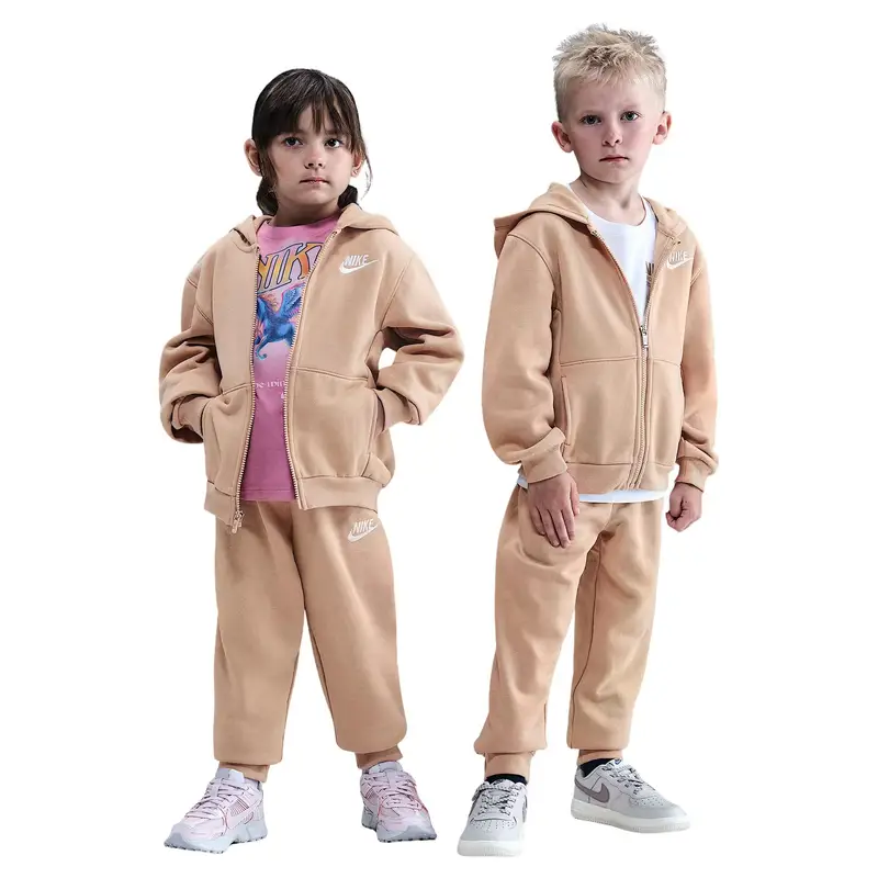 Nike Completo felpa con cappuccio e pantaloni per bambini Club Beige