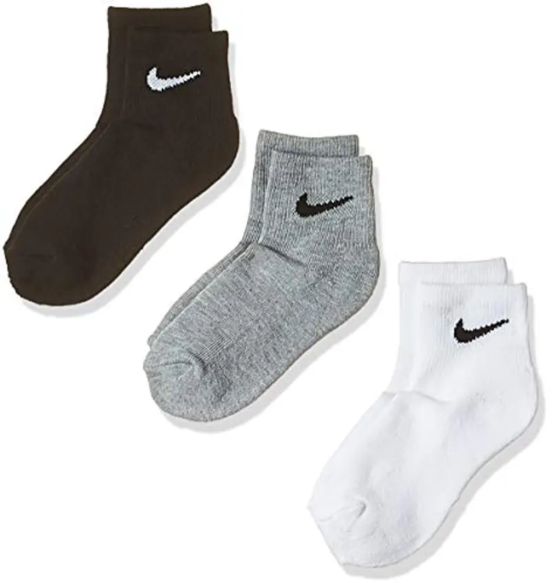 Nike CONFEZIONE DA 3 PAIA -CALZA ALLA CAVIGLIA -LOGO multicolore BIANCO/GRIGIO/NERO 5-7 ANNI W2F