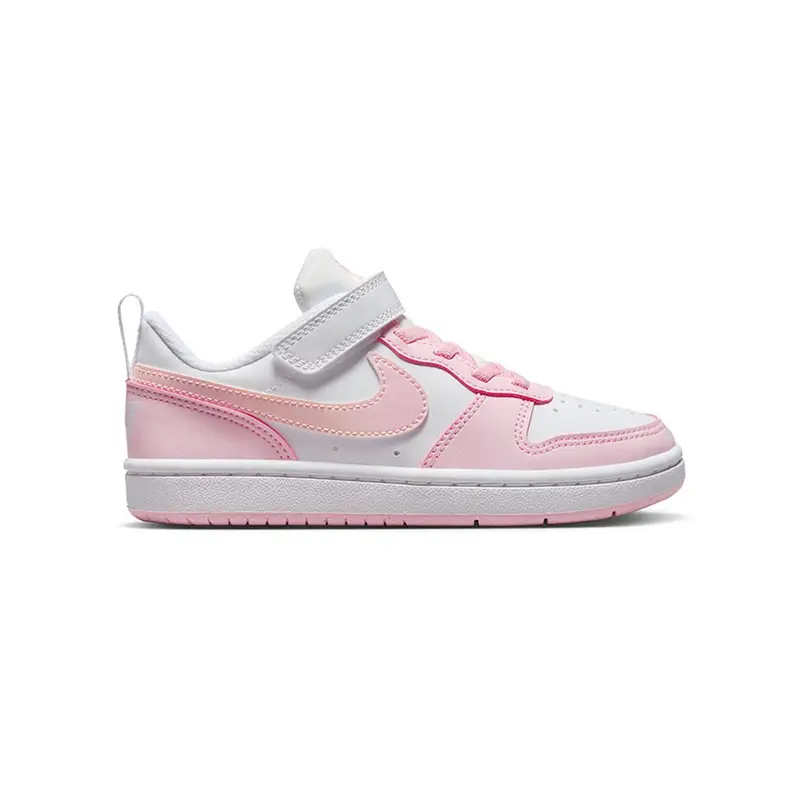 Nike Court Borough Low Recraft Ps Bianco Rosa - Scarpe Ginnastica Bambina EUR 28 5 / US 11 5C