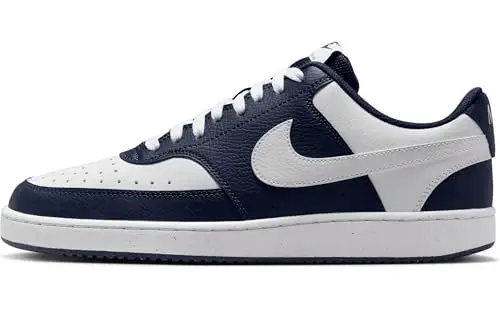 NIKE Court Vision Lo, Sneaker Uomo, Midnight Navy/White, 45 EU