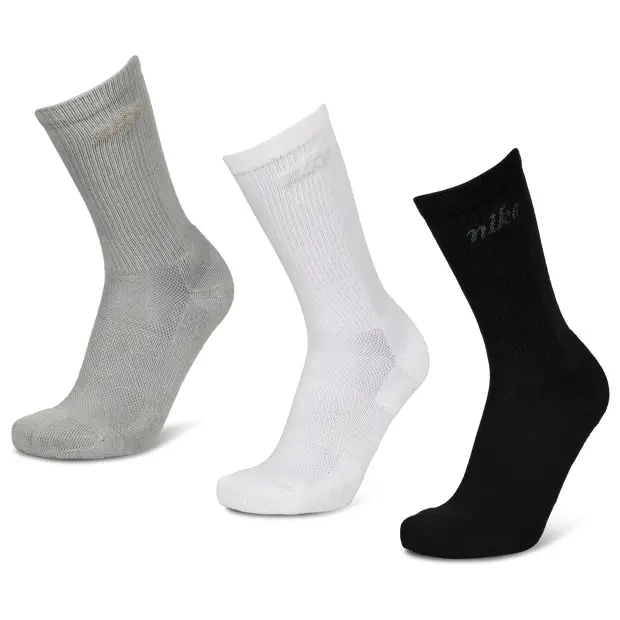 Nike Elevated Crew 3 Pack Unisex - Calze Nero - Algodón Black