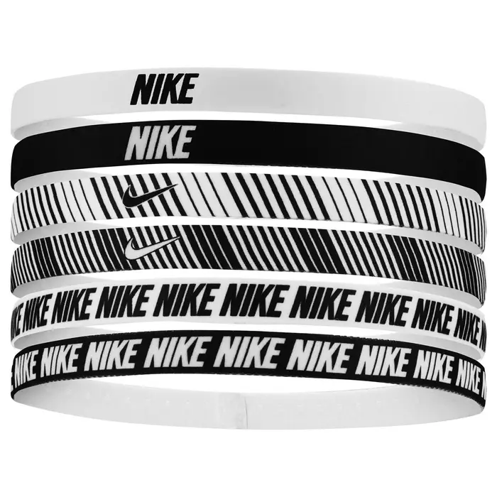 Nike Fascia per capelli flessibile con stampa classica (Confezione da 6) One Bianco
